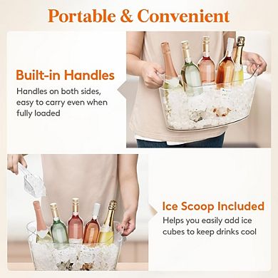 Great Ambitions 2-Pack 6.5L Ice Buckets with Scoop, Portable Beverage Chiller