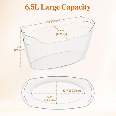 Great Ambitions 2-Pack 6.5L Ice Buckets with Scoop, Portable Beverage Chiller