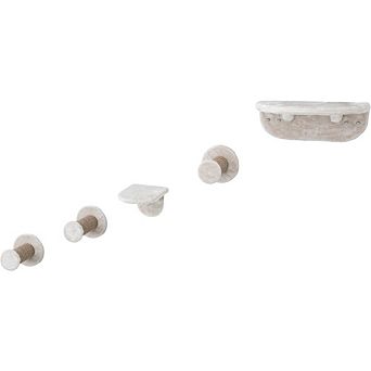 Plush & Sisal Cover Cat Perch with Steps Hammock & Condo, 5 pc Set