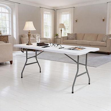 6ft Portable Folding Table, Heavy Duty & Folds in Half for Party, Camping, Indoor and Outdoor Use