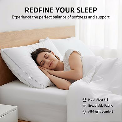 Queen Size Bed Pillows Set of 2 Soft Fluffy Down Alternative