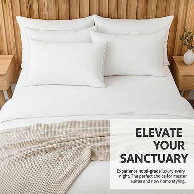 Queen Size Bed Pillows Set of 2 Soft Fluffy Down Alternative