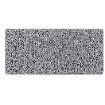 Great Ambitions Luxury Shaggy Bath Mat 24x60", Washable Non-Slip Rug, Gray