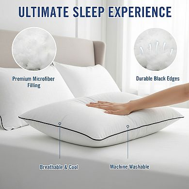 Standard Bed Pillows 4 Pack Luxury Hotel Quality Supportive