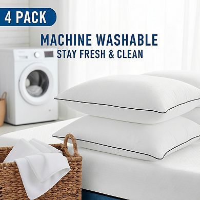 Standard Bed Pillows 4 Pack Luxury Hotel Quality Supportive