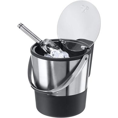 Great Ambitions Insulated Ice Bucket, 4 Quart / 3.8 L, Stainless Steel, Black.