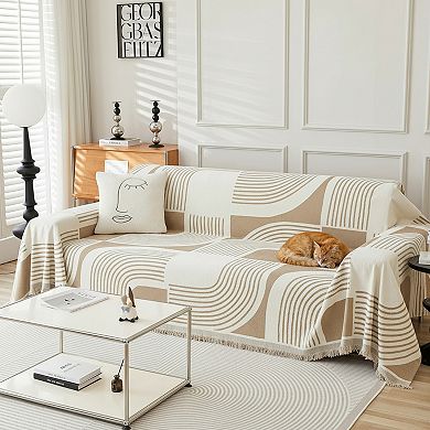 Boho Couch Cover Washable Chenille Pet Friendly Design
