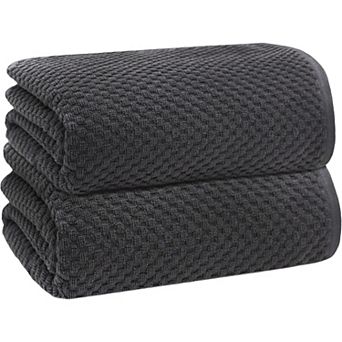 Waffle Bath Sheets - Set of 2 - Ringspun Cotton Bath Sheet - Absorbent Quick Dry Bath Towel Sheet