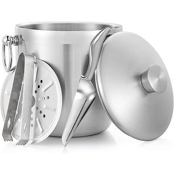 Great Ambitions 3L Stainless Steel Ice Bucket with Lid & Accessories, Keeps Ice Longer