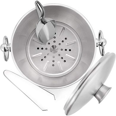 Great Ambitions 3L Stainless Steel Ice Bucket with Lid & Accessories, Keeps Ice Longer