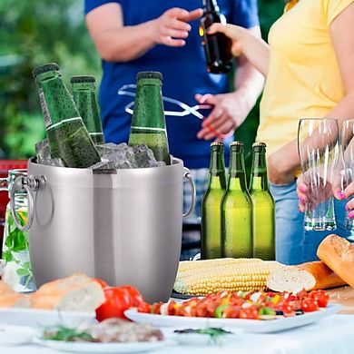 Great Ambitions 3L Stainless Steel Ice Bucket with Lid & Accessories, Keeps Ice Longer
