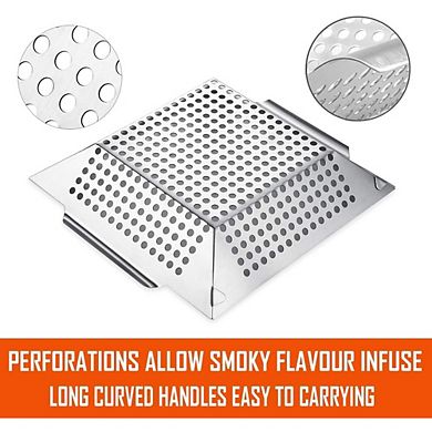 Great Ambitions 3-Pack Stainless Steel Grill Baskets for Vegetables & All Grills