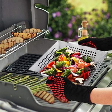 Great Ambitions 3-Pack Stainless Steel Grill Baskets for Vegetables & All Grills