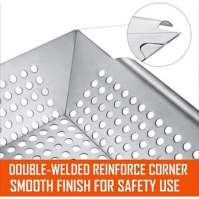Great Ambitions 3-Pack Stainless Steel Grill Baskets for Vegetables & All Grills