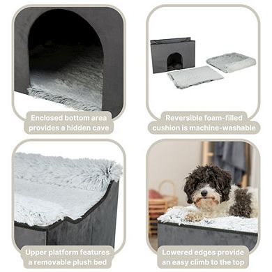 Harvey Velvety Indoor Condo, Foldable Hideaway, for Cats and Small Dogs