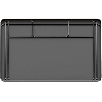 Great Ambitions 34"x22" Waterproof Under Sink Mat, Cut-to-Fit Silicone Drip Tray, Gray