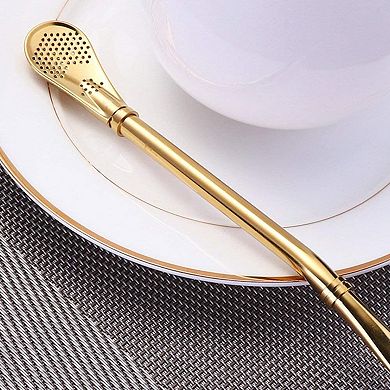3-Pack Reusable Straws! Smooth Flow Filter for Mate, Coffee & Cocktails - Comes with Brush