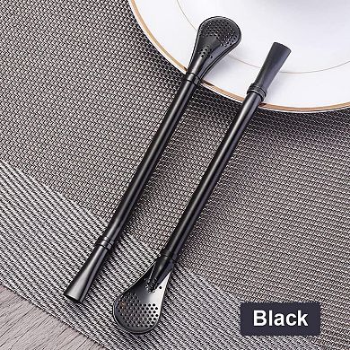 3-Pack Reusable Straws! Smooth Flow Filter for Mate, Coffee & Cocktails - Comes with Brush