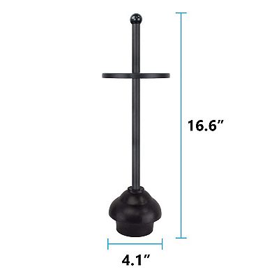 Multi Drain Toilet Plunger with Holder Quick Dry Compact for Bathroom Bathtubs