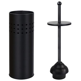 Multi Drain Toilet Plunger with Holder Quick Dry Compact for Bathroom Bathtubs