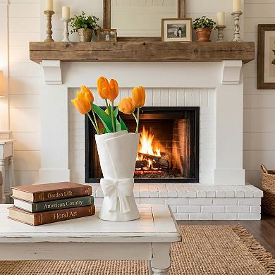 Ceramic Bow Vase 9.64 Inch Decorative Flower Vase for Home Decor