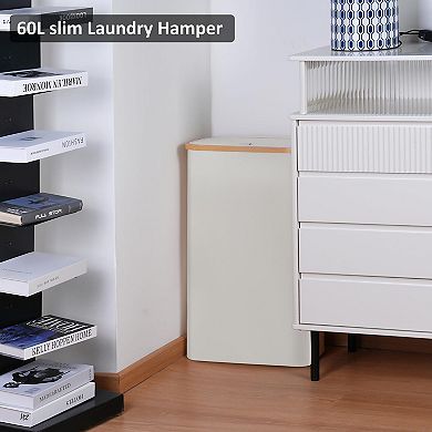 Laundry Hamper with Lid Tall Foldable Sturdy Oxford Handle Clothes Toys Towels Organizer