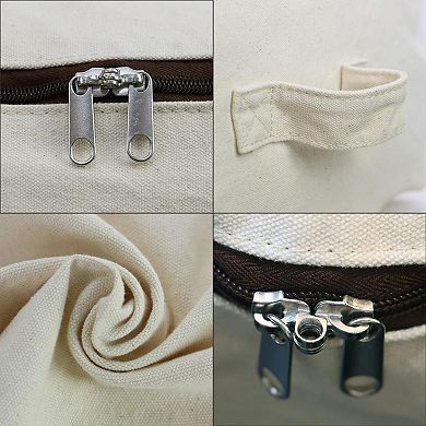 2pcs Canvas Storage Bags 12oz Breathable Foldable Stackable for Beddings Comforters Blankets