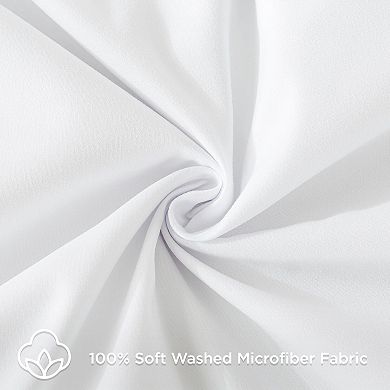 Soft Washed Microfiber Ruffle Duvet Set with Zipper & Corner Ties