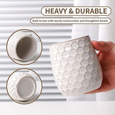 Ceramic Toothbrush Holder Bathroom Countertop Organizer Makeup Brush Cup