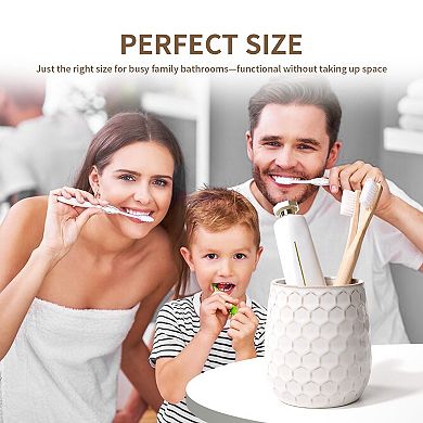 Ceramic Toothbrush Holder Bathroom Countertop Organizer Makeup Brush Cup