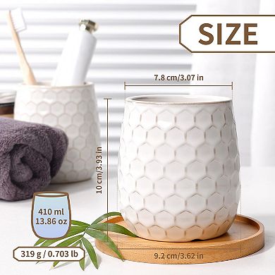 Ceramic Toothbrush Holder Bathroom Countertop Organizer Makeup Brush Cup