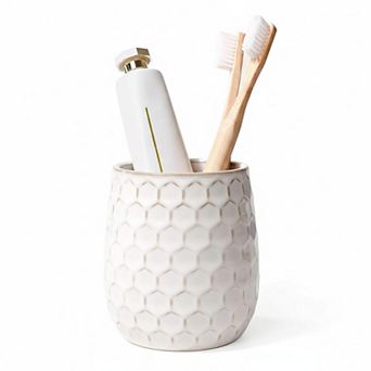 Ceramic Toothbrush Holder Bathroom Countertop Organizer Makeup Brush Cup