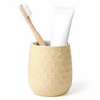 Ceramic Toothbrush Holder Bathroom Countertop Organizer Makeup Brush Cup