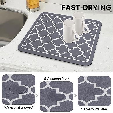 Dish Drying Mat Super Absorbent 15"x18" Kitchen Counter