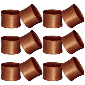 Hammered Gold-Plated Napkin Ring Set of 12 for Christmas, Weddings, and Parties