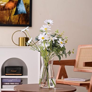 8 Inch Clear Glass Vase for Centerpiece Table Home Decor Modern Boho Style Wedding Housewarming Gift