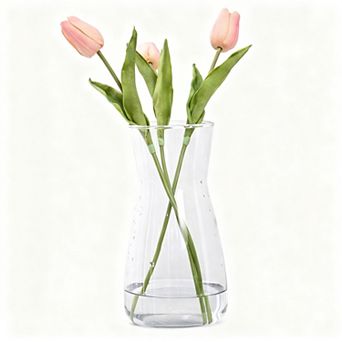 8 Inch Clear Glass Vase for Centerpiece Table Home Decor Modern Boho Style Wedding Housewarming Gift