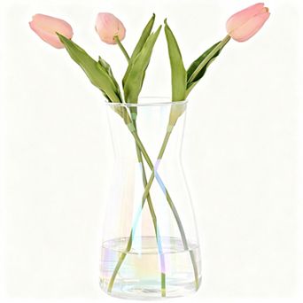 8 Inch Clear Glass Vase for Centerpiece Table Home Decor Modern Boho Style Wedding Housewarming Gift