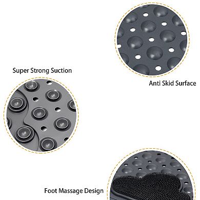 Non Slip Bathtub Shower Mat TPE Soft Massage Suction Cups Machine Washable