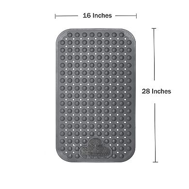 Non Slip Bathtub Shower Mat TPE Soft Massage Suction Cups Machine Washable