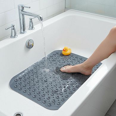 Non Slip Bathtub Shower Mat TPE Soft Massage Suction Cups Machine Washable
