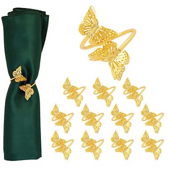 Butterfly Napkin Rings 12 pc Metal Spring Wedding Party Festival Table Decor