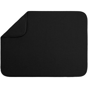 Dish Drying Mat XL 18"x24" Absorbent Microfiber Kitchen Counter Pad for Dishes Pots Pans Charcoal