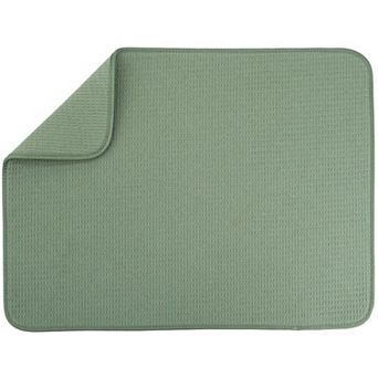 Dish Drying Mat XL 18"x24" Absorbent Microfiber Kitchen Counter Pad for Dishes Pots Pans Charcoal