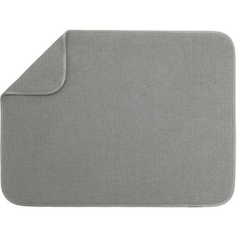 Dish Drying Mat XL 18"x24" Absorbent Microfiber Kitchen Counter Pad for Dishes Pots Pans Charcoal