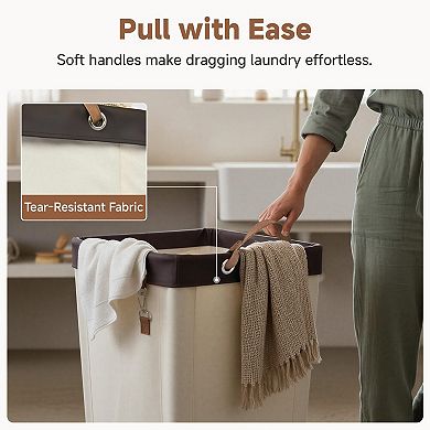 Large Rolling Laundry Basket Hampers with Wheels for Clothing Organizer