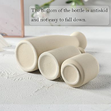 3-piece Ceramic Vase Set Small Modern Bohemian Farmhouse Style Reed Dried Flowers Decoration