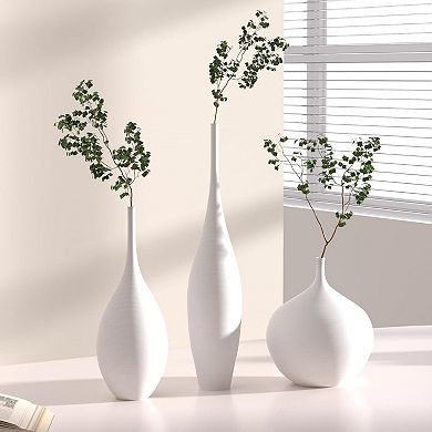 Ceramic Vase Set of 3 Matte Minimalist Boho Home Decor