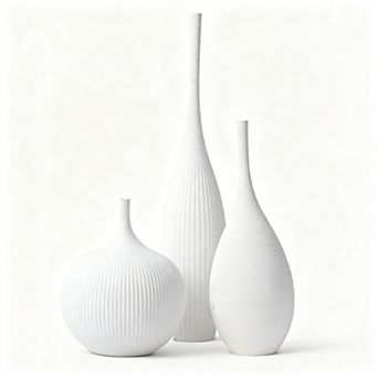 Ceramic Vase Set of 3 Matte Minimalist Boho Home Decor