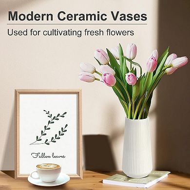 Ceramic Vase Small Flower Pampas Grass Home Living Room Dining Table Farmhouse Office Decor